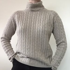 Vintage Silk & Cashmere Blend Turtleneck Sweater